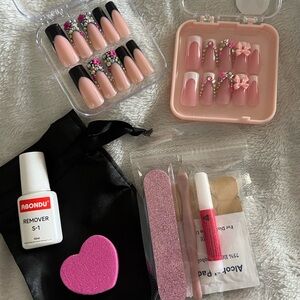 2 Sets of Handmade Gel Press On Nails